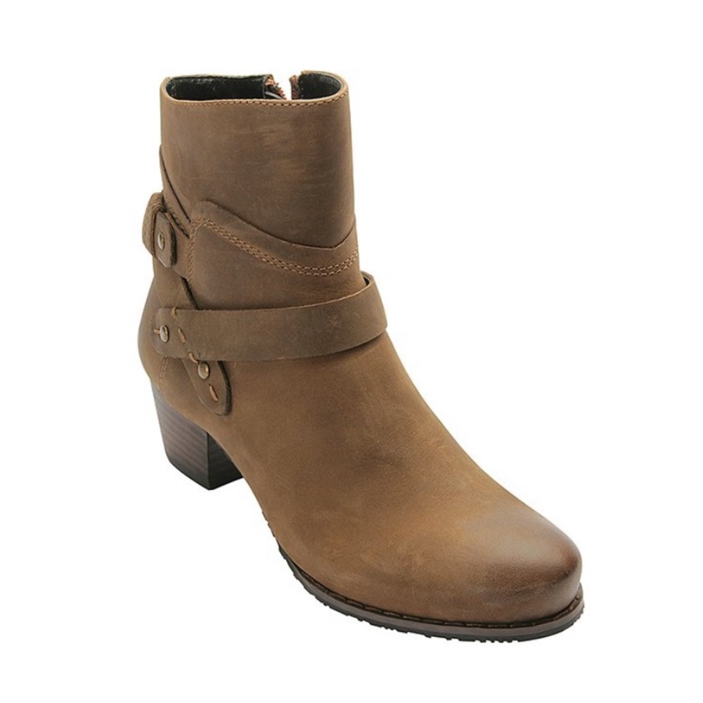 Ros Hommerson Khaki Brittany Leather Boot Moisturize Wicking Lining Size 6 NEW